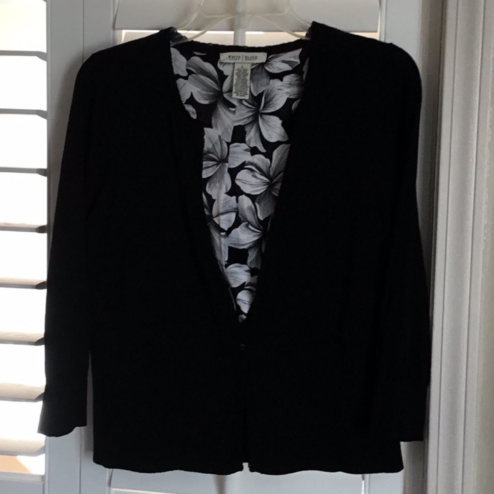 White House Black Market black 3/4 sleeve sweater, L